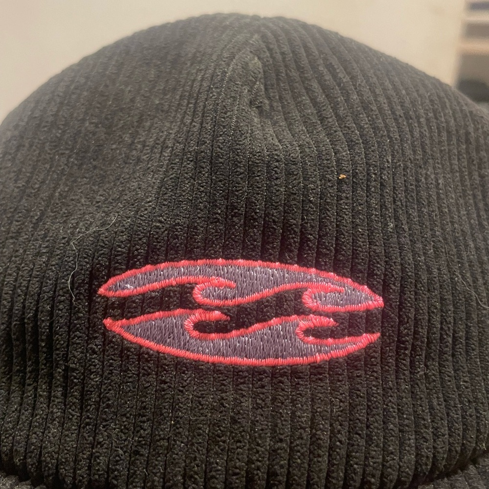 Billabong Black Corduroy Hat with Pink Embroidery - Picture 2 of 7